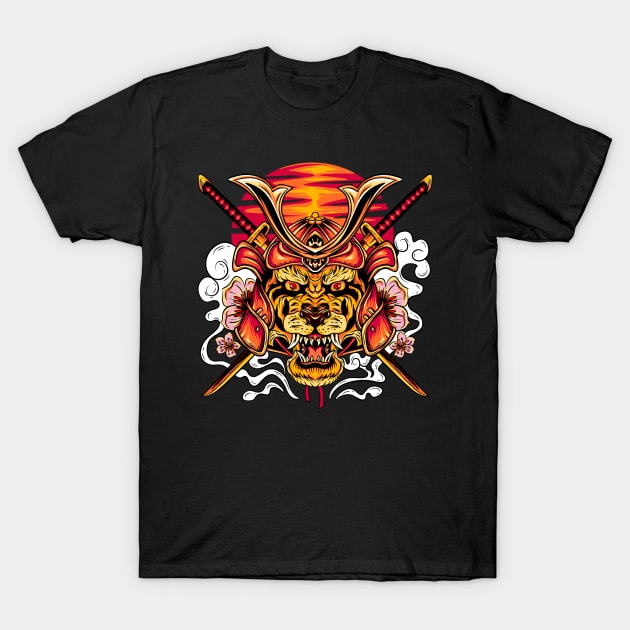 tiger - tora no samurai sunset T-Shirt by daizzy